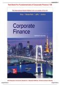 Test Bank with Verified Answers &ndash; Fundamentals of Corporate Finance &lpar;13th Edition&rpar; Ross &vert; All Chapters Covered &vert; Rated A&plus; &vert; Newest Edition &vert; Finance Exam-Ready
