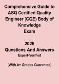 ASQ Certified Quality Engineer &lpar;CQE&rpar; Body of Knowledge &ndash; Comprehensive Study Guide PDF