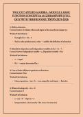 WGU &lpar;C957&rpar; PRE-ASSESSMENT APPLIED ALGEBRA &lpar;FXO1&rpar; &lpar;PFXO&rpar; EXAM GUIDE - 100&percnt; CORRECT Q&A 2026&comma; WGU C957 PRE-ASSESSMENT&colon; APPLIED ALGEBRA &lpar;PFXP&rpar; QUESTIONS 1-15 WITH CORRECT ANSWERS 2026&comma; WGU C957 Pre-Assessment-Applied Algebra &lpar;PFXP&rpar; Graph Analysis and Functio