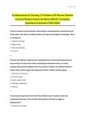 Fundamentals for Nursing 11th Edition ATI Review Module Content Mastery Series by Alissa Althoff &vert; Complete Questions & Answers 2025&sol;2026