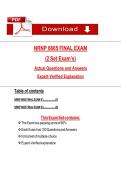 NRNP 6665 FINAL EXAM   &lpar;2   Set Exam&rsquo;s&rpar;  Actual Questions and Answers   Expert-Verified Explanation 