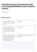PSI Practice Property and Casualty Exam fully solved & updated 2026&lpar;latest version verified for accuracy&rpar; 