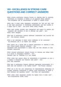 VIII - EXCELLENCE IN STROKE CARE QUESTIONS AND CORRECT ANSWERS
