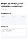 NAUI Nitrox Diver Final EXAM LATEST 2026 &vert;&vert; Questions And Answers &vert; With 100&percnt; Correct Answers graded A&plus; Guaranteed Success&excl;&excl;