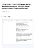 PN 2003 FINAL EXAM &lpar;2026&rpar; UPDATE Verified Questions And Answers &vert; With 100&percnt; Correct Answers graded A&plus; Guaranteed Success&excl;&excl;