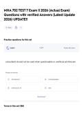 MHA 702 TEST 7 Exam &vert;&vert; 2026 &lpar;Actual Exam&rpar; Questions with verified Answers &lpar;Latest Update 2026&rpar; UPDATE&excl;&excl;