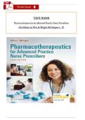 Test Bank Complete&lowbar; Pharmacotherapeutics For Advanced Practice Nurse Prescribers 6th Edition&comma; &lpar;2024&rpar; By Teri Moser Woo&vert; All Chapters 1-57&vert; 4 Units&vert; Answers With Rationale&vert; Rated A&plus;