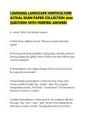 LOUISIANA LANDSCAPE HORTICULTURE ACTUAL EXAM PAPER COLLECTION 2026 QUESTIONS WITH VERIFIED ANSWERS