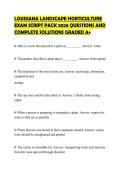 LOUISIANA LANDSCAPE HORTICULTURE EXAM SCRIPT PACK 2026 QUESTIONS AND COMPLETE SOLUTIONS GRADED A&plus;