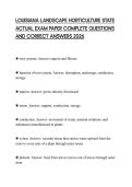 LOUISIANA LANDSCAPE HORTICULTURE STATE ACTUAL EXAM PAPER COMPLETE QUESTIONS AND CORRECT ANSWERS 2026