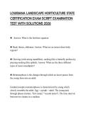 LOUISIANA LANDSCAPE HORTICULTURE STATE CERTIFICATION EXAM SCRIPT EXAMINATION TEST WITH SOLUTIONS 2026