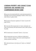 LOUISIANA PROPERTY AND CASUALTY EXAM QUESTIONS AND ANSWERS 2026 COMPREHENSIVE REVIEW GUIDE