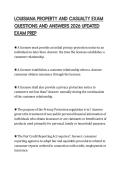 LOUISIANA PROPERTY AND CASUALTY EXAM QUESTIONS AND ANSWERS 2026 UPDATED EXAM PREP