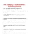Level 3 Financial lit Complete Questions & Verified Correct Answers