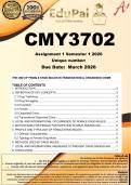 CMY3702 Assignment 1 &lpar;COMPLETE ANSWERS&rpar; Semester 1 2026 - DUE March 2026