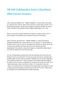 NR 446 Collaborative Exam 2 Questions With Correct Answers