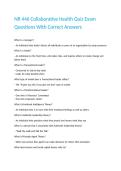 NR 446 Collaborative Health Quiz Exam Questions With Correct Answers