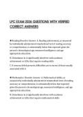 LPC EXAM 2026 QUESTIONS WITH VERIFIED CORRECT ANSWERS