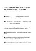 LPC EXAMINATION PAPER 2026 QUESTIONS AND VERIFIED CORRECT SOLUTIONS