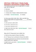 USU Econ 1500 Exam 2 Study Guide Questions and Answers &lpar;Latest 2026&rpar;