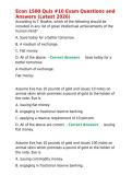 Econ 1500 Quiz -10 Exam Questions and Answers &lpar;Latest 2026&rpar;&period;
