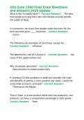 USU Econ 1500 Final Exam Questions and Answers 2026 Update