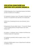 CCHI ACTUAL EXAM PAPER 2026 QUESTIONS WITH ANSWERS GRADED A&plus;