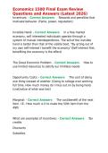 Economics 1500 Final Exam Review Questions and Answers &lpar;Latest 2026&rpar;
