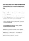 LSU GEOGRAPHY 2051 NAMIKAS FINAL PAPER 2026 QUESTIONS WITH ANSWERS GRADED A&plus;