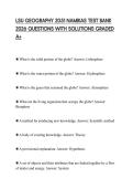 LSU GEOGRAPHY 2051 NAMIKAS TEST BANK 2026 QUESTIONS WITH SOLUTIONS GRADED A&plus;