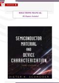 Semiconductor Material and Device Characterization &lpar;3rd Edition&comma; Schroder&rpar; &ndash; Verified Solutions Manual &vert; All Chapters &vert; Electrical&comma; Optical&comma; Physical Characterization&comma; Measurement Techniques & Step‑by‑Step Worked Problems