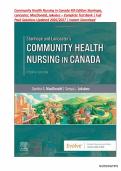 Test Bank - Stanhope and Lancasters Community Health Nursing in Canada&comma; 4th Edition &lpar;MacDonald&comma; 2022&rpar;&comma; Chapter 1-18 &vert; All Chapters &period;&period;&period; UPDATED VERSION 