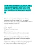ATI RN TARGETED MEDICAL SURGICAL RENAL AND URINARY CERTIFICATION EXAM PAPER 2026 QUESTIONS WITH ANSWERS GRADED A&plus;