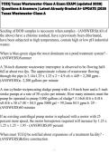 TCEQ Texas Wastewater Class A Exam EXAM &lpar;updated 2026&rpar; Questions & Answers &vert; Latest Already Graded A&plus; UPDATE &vert;2026 Texas Wastewater Class A