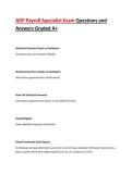 ADP Payroll Specialist Exam Questions and Answers Graded A&plus;
