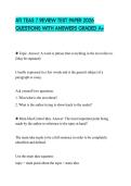 ATI TEAS 7 REVIEW TEST PAPER 2026 QUESTIONS WITH ANSWERS GRADED A&plus;