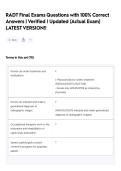 RADT Final Exams Questions with 100&percnt; Correct Answers &vert; Verified &vert; Updated &lpar;Actual Exam&rpar; LATEST VERSION&excl;&excl;