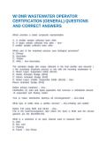 WI DNR WASTEWATER OPERATOR CERTIFICATION &lpar;GENERAL&rpar; QUESTIONS AND CORRECT ANSWERS