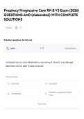 Prophecy Progressive Care RN B V3 Exam &lpar;2026&rpar; QUESTIONS AND &lpar;elaborated&rpar; WITH COMPLETE SOLUTIONS