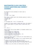 WASTEWATER CLASS 2 MULTIPLE CHOICE QUESTIONS AND CORRECT ANSWERS