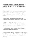LSUS MBA 704 ACTUAL EXAM PAPER 2026 QUESTIONS WITH SOLUTIONS GRADED A&plus;