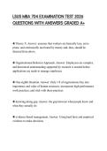 LSUS MBA 704 EXAMINATION TEST 2026 QUESTIONS WITH ANSWERS GRADED A&plus;