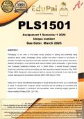 PLS1501 Assignment 1 &lpar;COMPLETE ANSWERS&rpar; Semester 1 2026 - DUE March 2026