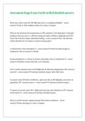 Instrument Stage Exam 4 with verified detailed answers