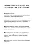 LSUS MHA 705 ACTUAL EXAM PAPER 2026 QUESTIONS WITH SOLUTIONS GRADED A&plus;