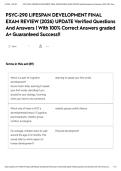 PSYC-290 LIFESPAN DEVELOPMENT FINAL EXAM REVIEW &lpar;2026&rpar; UPDATE Verified Questions And Answers &vert; With 100&percnt; Correct Answers graded A&plus; Guaranteed Success&excl;&excl;