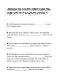 LSUS MHA 705 COMPREHENSIVE EXAM 2026 QUESTIONS WITH SOLUTIONS GRADED A&plus;