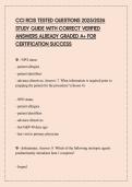 CCI RCIS TESTED QUESTIONS 2025&sol;2026 STUDY GUIDE WITH CORRECT VERIFIED ANSWERS ALREADY GRADED A&plus; FOR CERTIFICATION SUCCESS