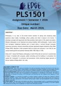 PLS1501 Assignment 1 &lpar;ANSWERS&rpar; Semester 1 2026 - DISTINCTION GUARANTEED