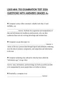 LSUS MHA 705 EXAMINATION TEST 2026 QUESTIONS WITH ANSWERS GRADED A&plus;